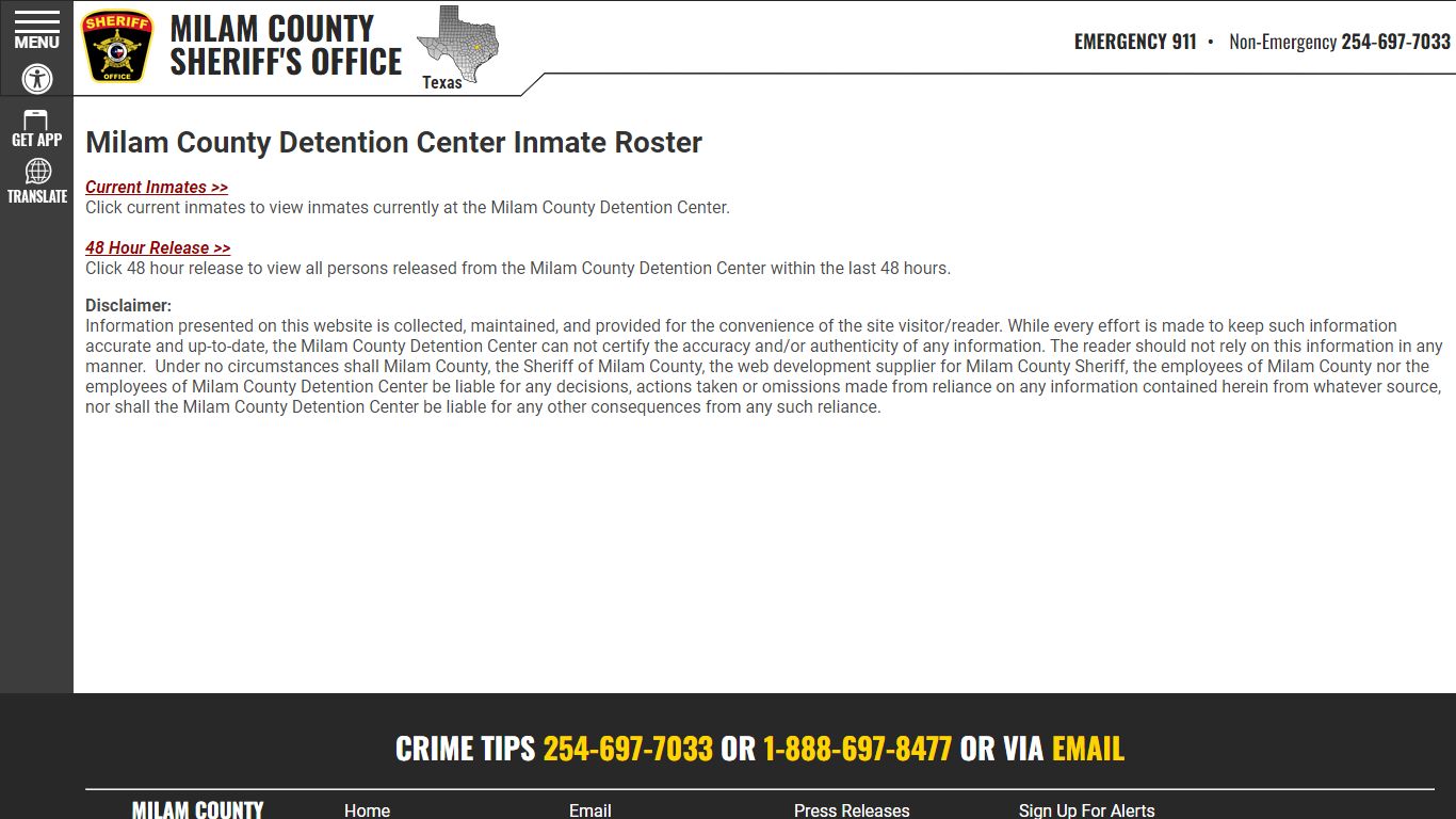 Roster Choose - Milam County Sheriff TX